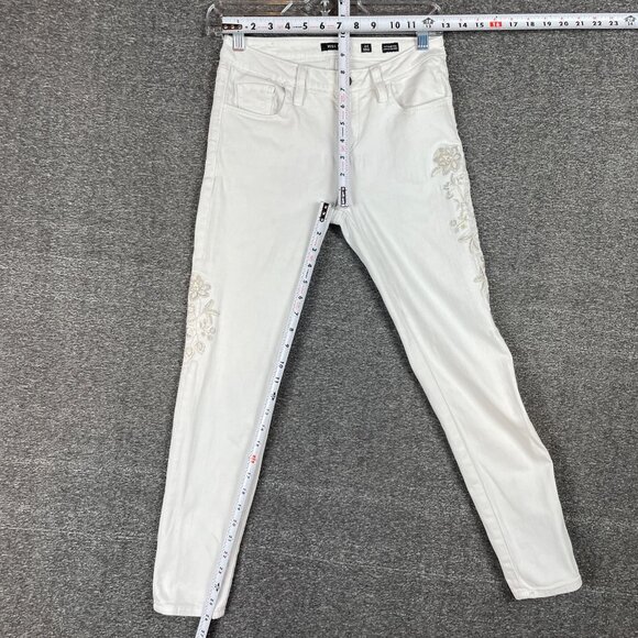 Miss Me Jeans Womens Size 24 Ankle Skinny White Floral Embroidery Party Preppy - Picture 9 of 13